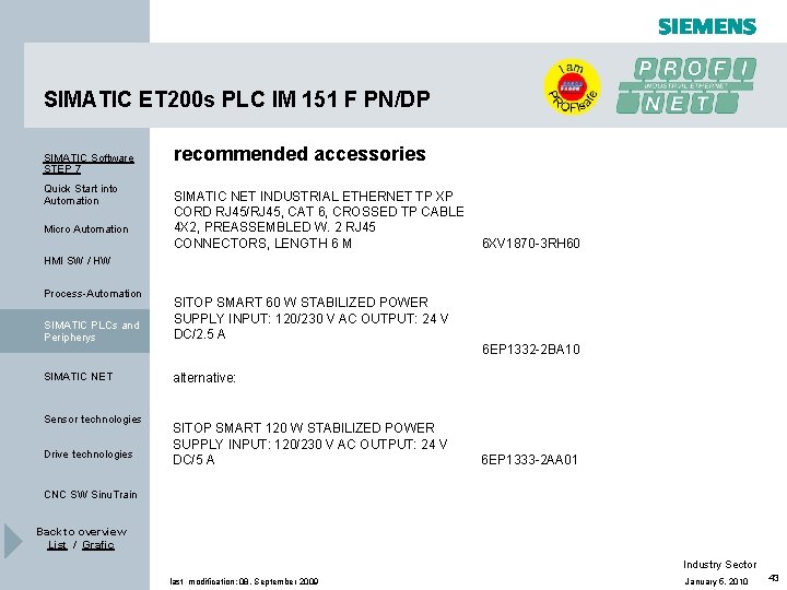 SIMATIC ET 200 s PLC IM 151 F PN/DP SIMATIC Software STEP 7 Quick SIMATIC ET 200 s PLC IM 151 F PN/DP SIMATIC Software STEP 7 Quick