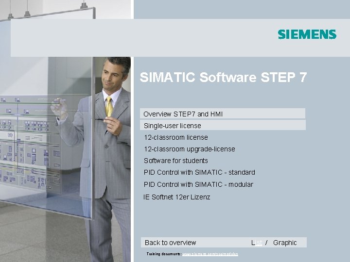 SIMATIC Software STEP 7 Overview STEP 7 and HMI Single-user license 12 -classroom upgrade-license SIMATIC Software STEP 7 Overview STEP 7 and HMI Single-user license 12 -classroom upgrade-license
