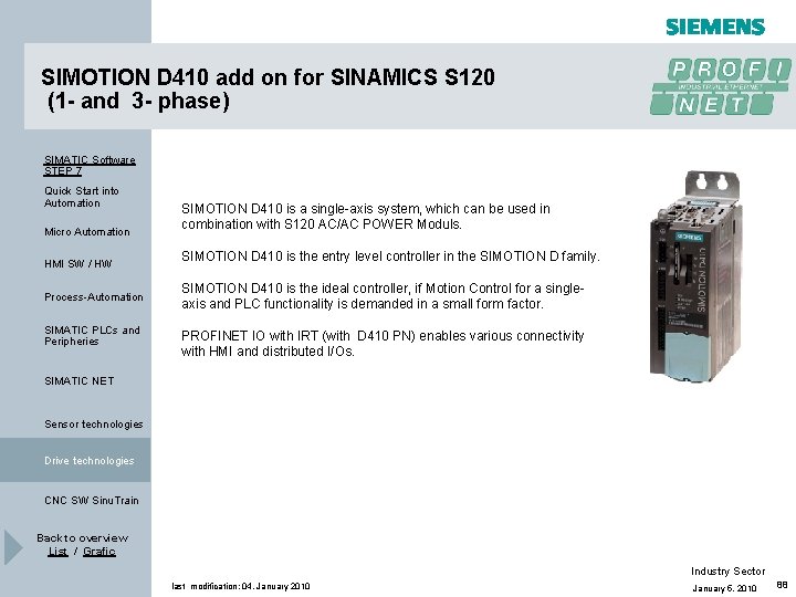 SIMOTION D 410 add on for SINAMICS S 120 (1 - and 3 - SIMOTION D 410 add on for SINAMICS S 120 (1 - and 3 -