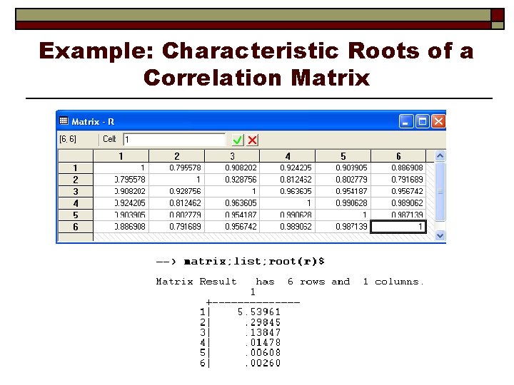 Example: Characteristic Roots of a Correlation Matrix 