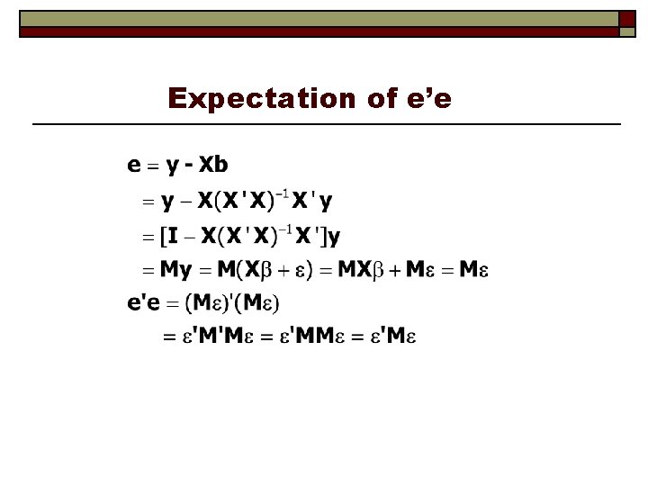 Expectation of e’e 