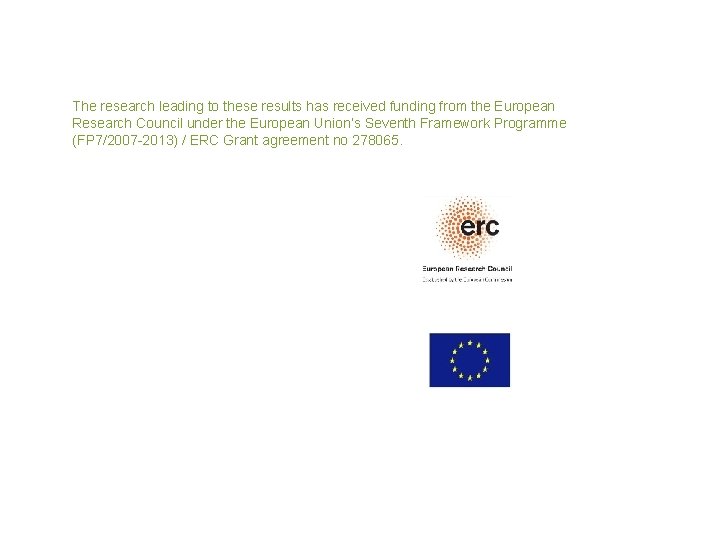 The research leading to these results has received funding from the European Research Council