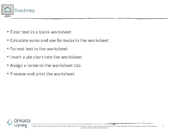 Roadmap • Enter text in a blank worksheet • Calculate sums and use formulas