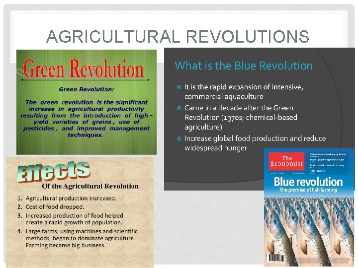 AGRICULTURAL REVOLUTIONS 