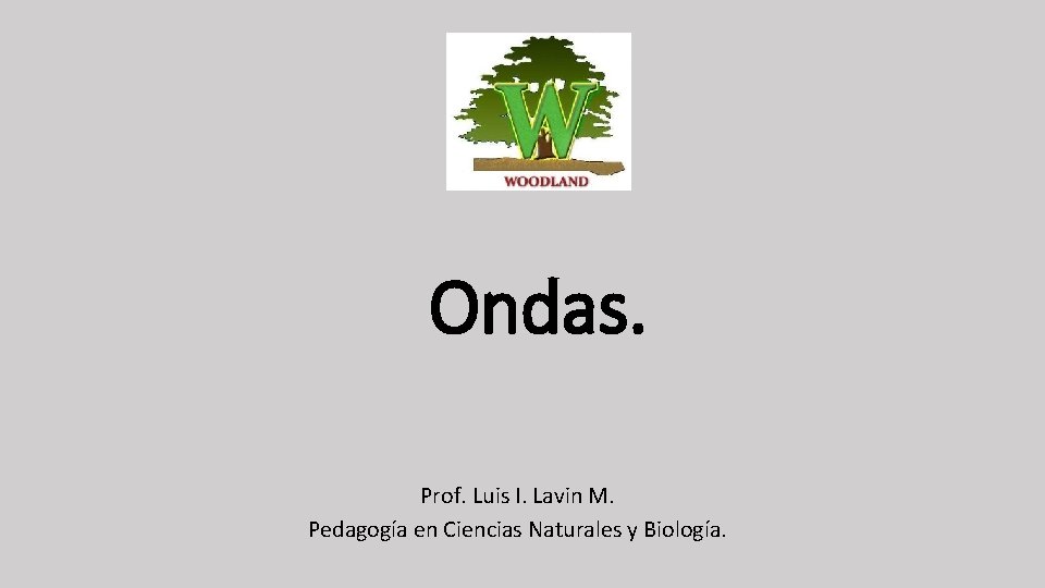 Ondas. Prof. Luis I. Lavin M. Pedagogía en Ciencias Naturales y Biología. 
