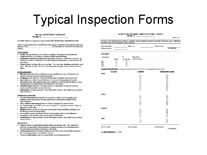 Typical Inspection Forms 