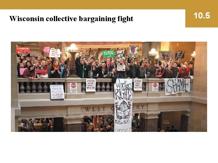 Wisconsin collective bargaining fight 10. 5 