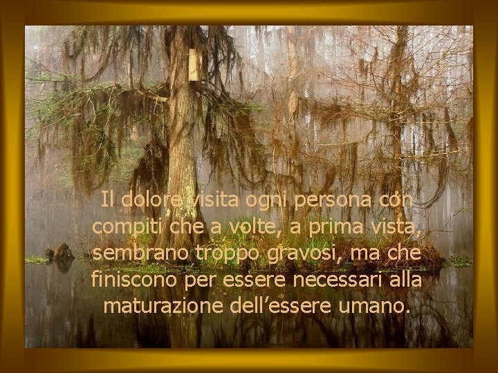 Il dolore visita ogni persona con compiti che a volte, a prima vista, sembrano