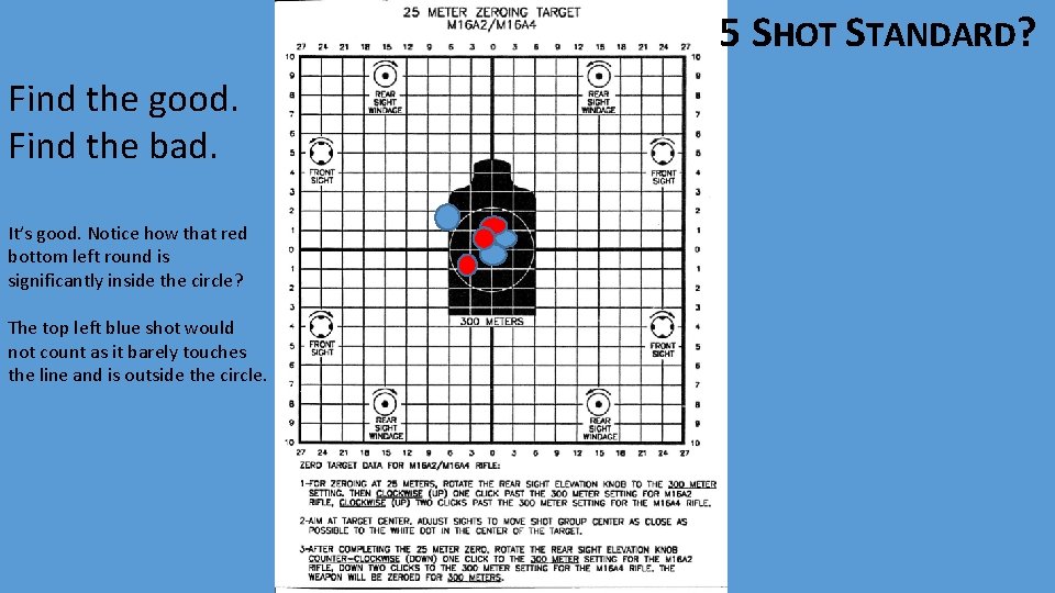 5 SHOT STANDARD? Find the good. Find the bad. It’s good. Notice how that