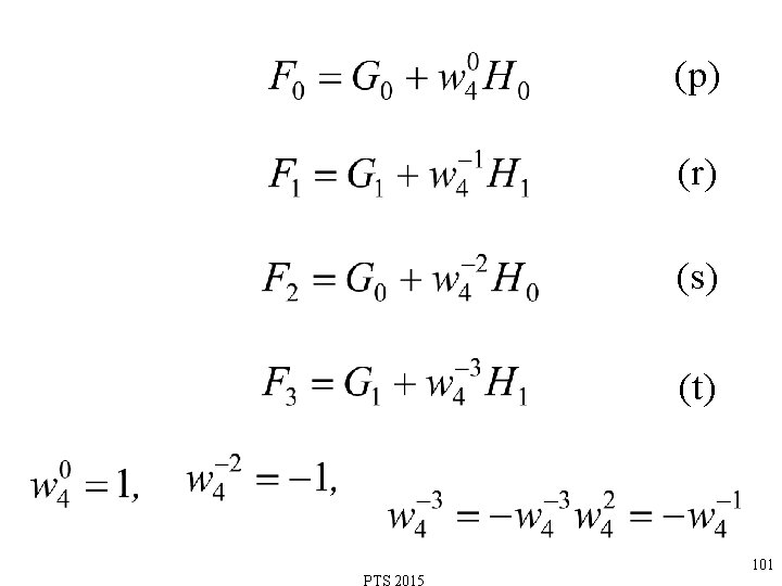 (p) (r) (s) (t) 101 