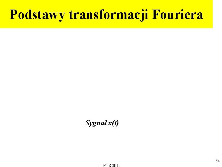 Podstawy transformacji Fouriera Sygnał x(t) 64 