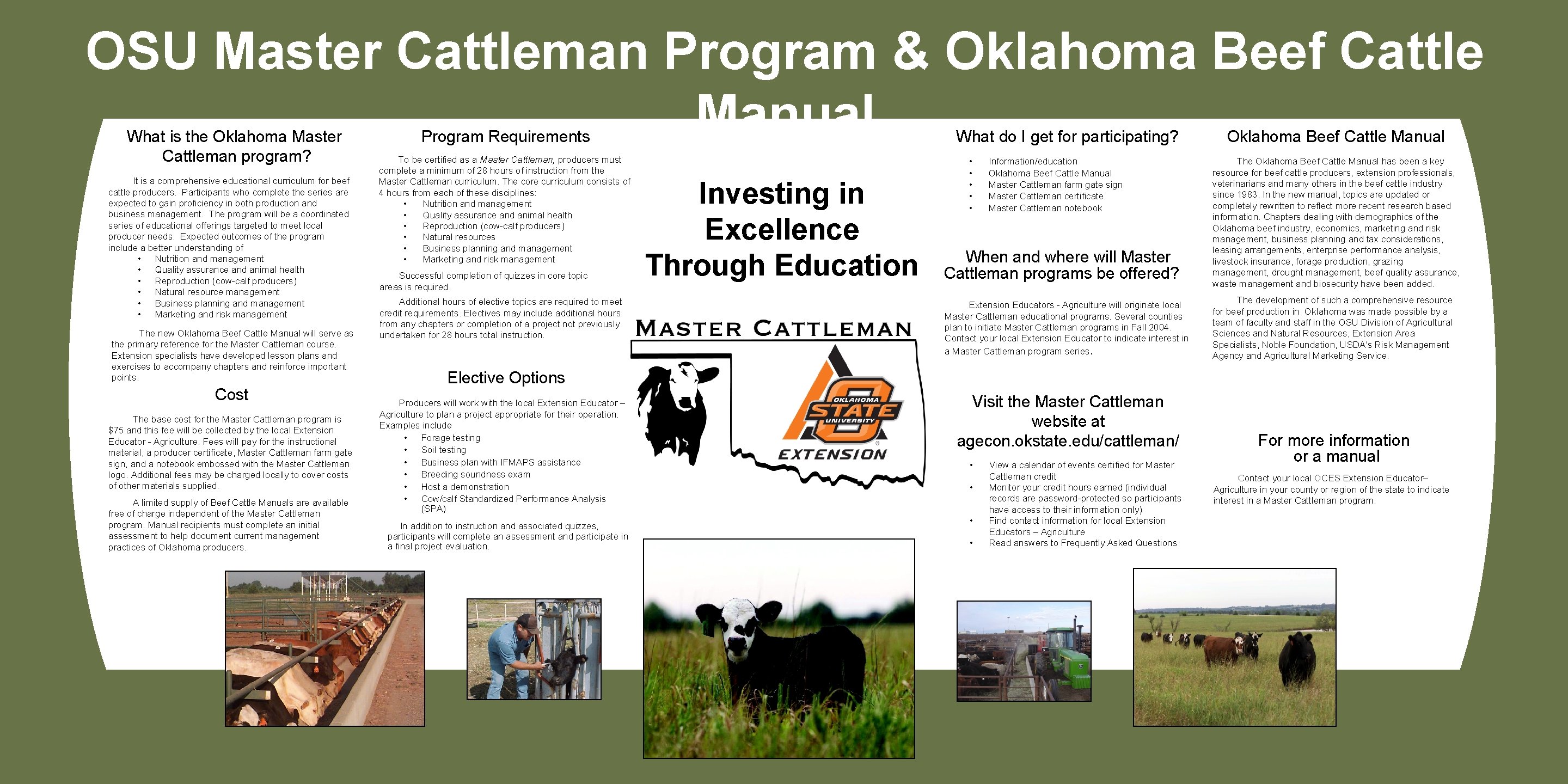 OSU Master Cattleman Program & Oklahoma Beef Cattle Manual What is the Oklahoma Master