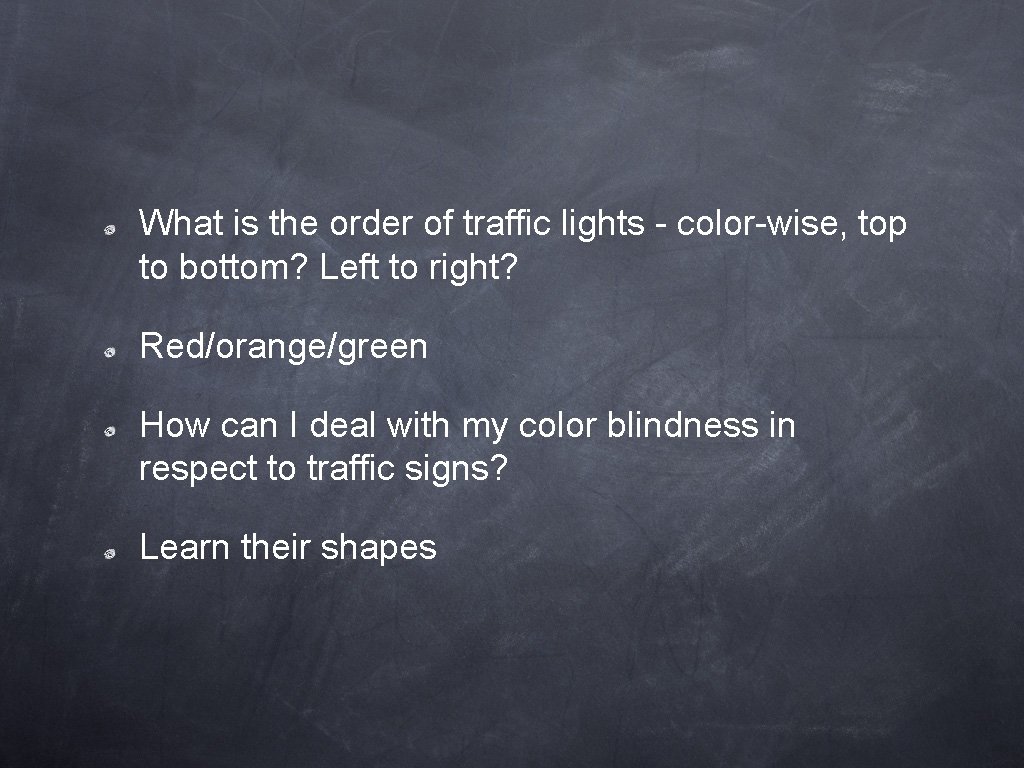 What is the order of traffic lights - color-wise, top to bottom? Left to