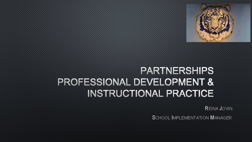 PARTNERSHIPS PROFESSIONAL DEVELOPMENT & INSTRUCTIONAL PRACTICE REINA JOVIN SCHOOL IMPLEMENTATION MANAGER 