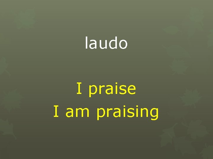 laudo I praise I am praising 