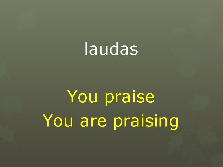 laudas You praise You are praising 