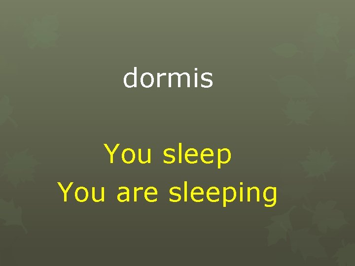 dormis You sleep You are sleeping 