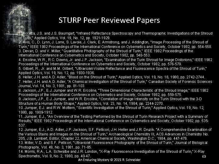 STURP Peer Reviewed Papers 1. Accetta, J. S. and J. S. Baumgart, "Infrared Reflectance STURP Peer Reviewed Papers 1. Accetta, J. S. and J. S. Baumgart, "Infrared Reflectance