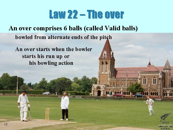 Law 22 – The over An over comprises 6 balls (called Valid balls) bowled