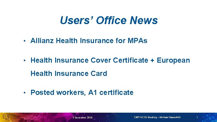 Users’ Office News • Allianz Health Insurance for MPAs • Health Insurance Cover Certificate