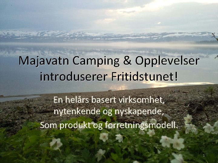 Majavatn Camping & Opplevelser introduserer Fritidstunet! En helårs basert virksomhet, nytenkende og nyskapende, Som