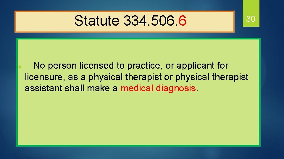  Statute 334. 506. 6 u 30 No person licensed to practice, or applicant