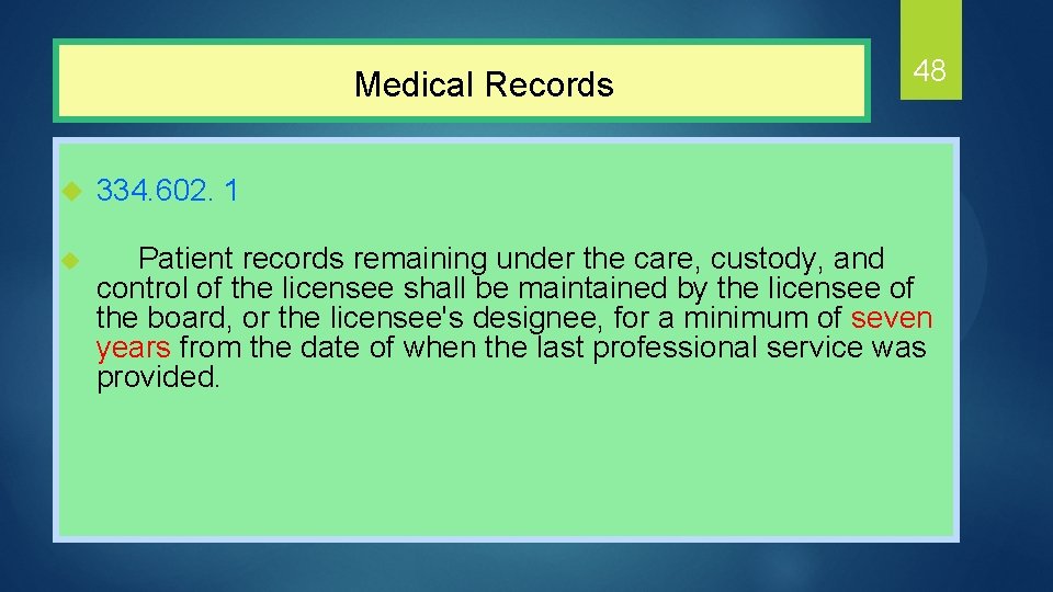  Medical Records 48 u 334. 602. 1 u Patient records remaining under the