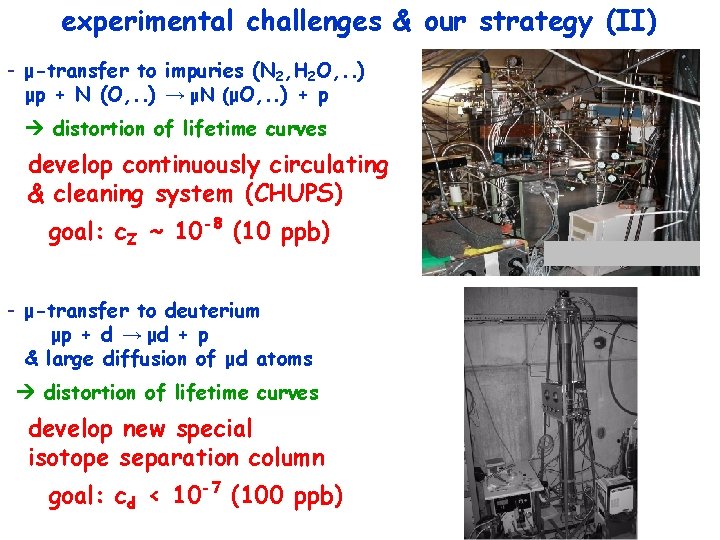 experimental challenges & our strategy (II) - μ-transfer to impuries (N 2, H 2