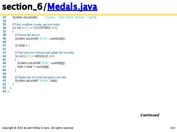 section_6/Medals. java 33 34 35 36 37 38 39 40 41 42 43 44
