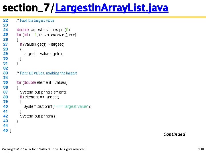 section_7/Largest. In. Array. List. java 22 23 24 25 26 27 28 29 30