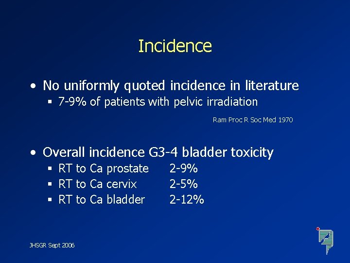 Incidence • No uniformly quoted incidence in literature § 7 -9% of patients with