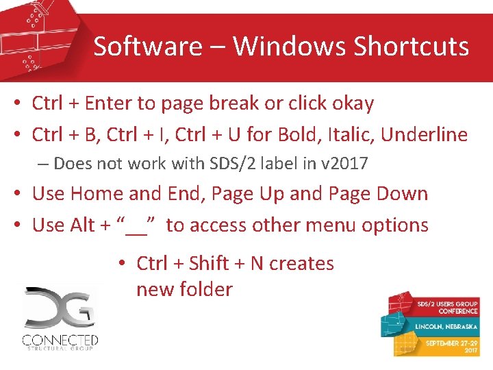 Software – Windows Shortcuts • Ctrl + Enter to page break or click okay Software – Windows Shortcuts • Ctrl + Enter to page break or click okay