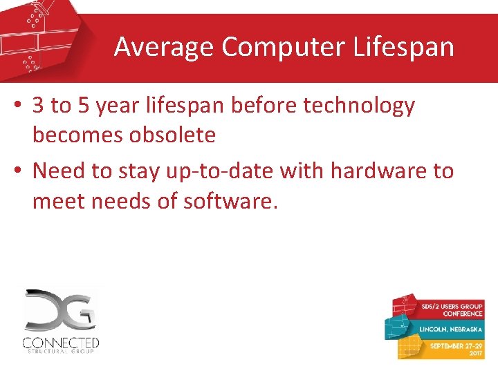 Average Computer Lifespan • 3 to 5 year lifespan before technology becomes obsolete • Average Computer Lifespan • 3 to 5 year lifespan before technology becomes obsolete •