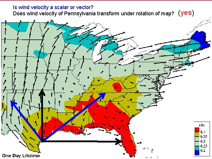 Is wind velocity a scalar or vector? Does wind velocity of Pennsylvania transform under