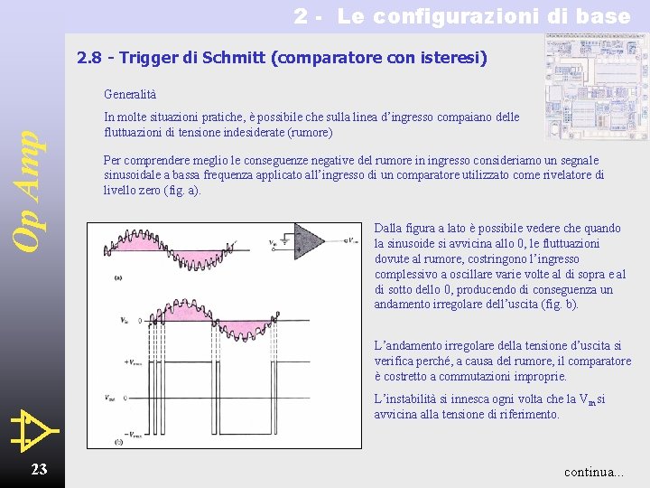 2 - Le configurazioni di base 2. 8 - Trigger di Schmitt (comparatore con