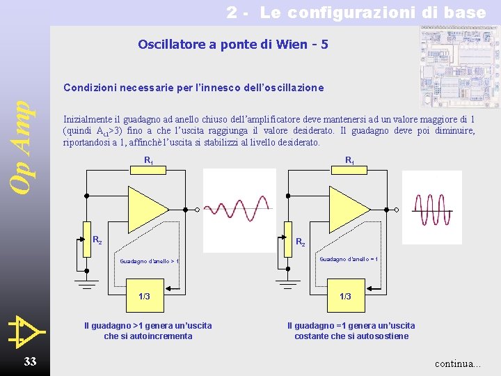 2 - Le configurazioni di base Oscillatore a ponte di Wien - 5 Op