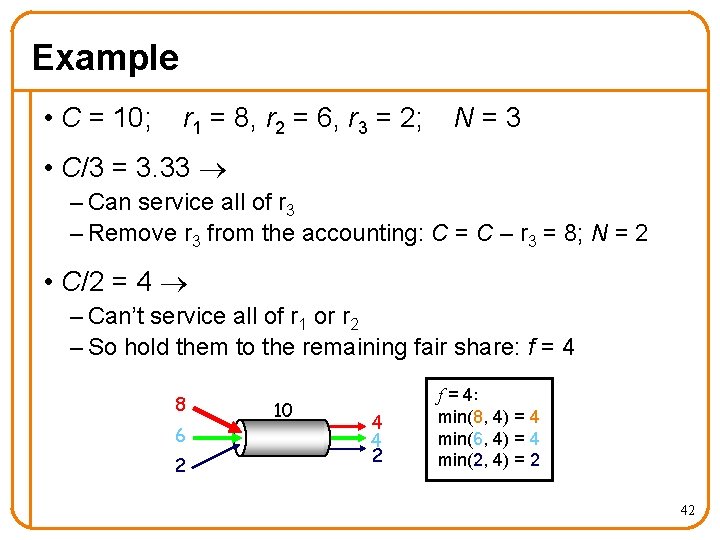 Example • C = 10; r 1 = 8, r 2 = 6, r