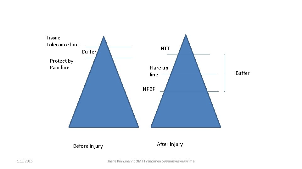 Tissue Tolerance line NTT Buffer Protect by Pain line Flare up line NPBP Before