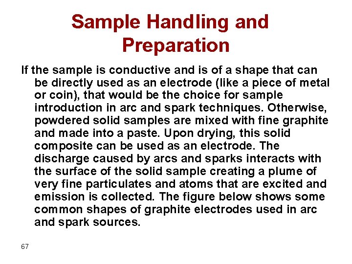 Sample Handling and Preparation If the sample is conductive and is of a shape