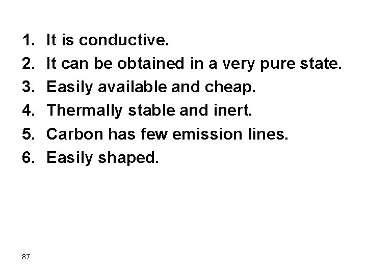 1. 2. 3. 4. 5. 6. 87 It is conductive. It can be obtained