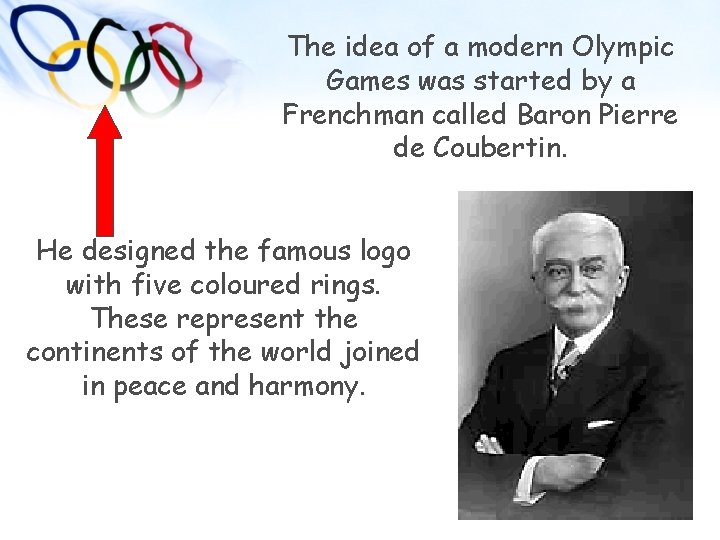 The idea of a modern Olympic Games was started by a Frenchman called Baron