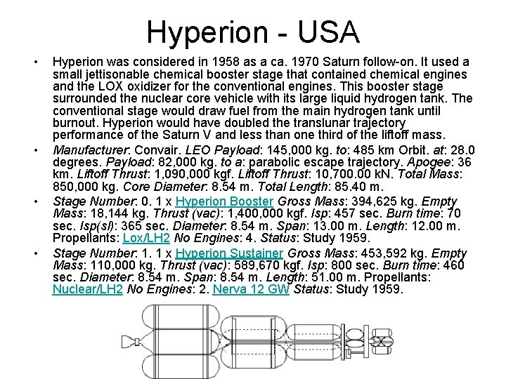 Hyperion - USA • • Hyperion was considered in 1958 as a ca. 1970