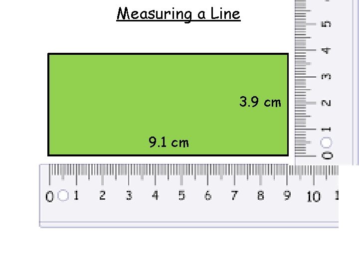 Measuring a Line 3. 9 cm 9. 1 cm 