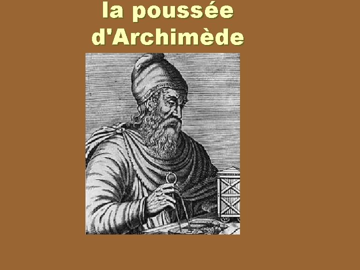 la poussée d'Archimède 