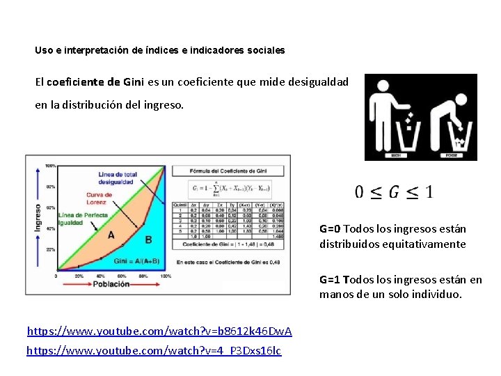 Uso e interpretación de índices e indicadores sociales El coeficiente de Gini es un