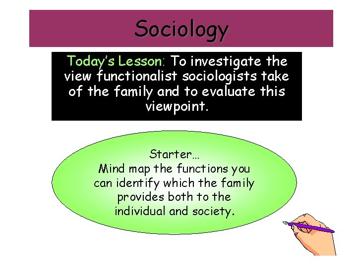 Sociology Today’s Lesson: To investigate the view functionalist sociologists take of the family and