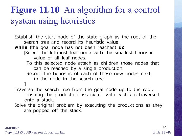 Figure 11. 10 An algorithm for a control system using heuristics 2020/10/27 Copyright ©