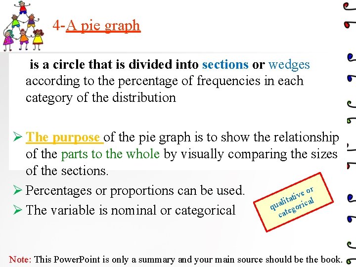 4 -A pie graph is a circle that is divided into sections or wedges