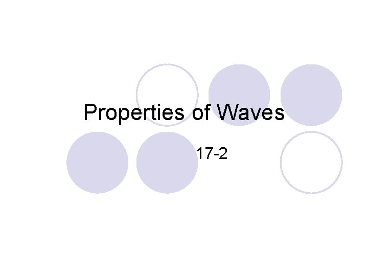 Properties of Waves 17 -2 