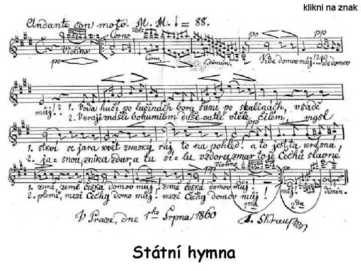 klikni na znak Státní hymna klikni na znak Státní hymna